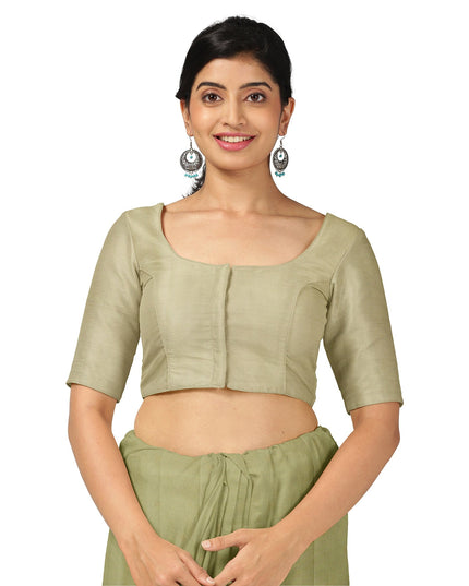 Pastel Green Soft Silk Saree with Zari Circle Border and Subtle Checkered Texture, 5.5 Meters with Blouse Piece, Originating from India-D22689