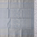 Steel Grey Soft Silk Saree with Subtle Silver Zari Weaving and Self-Checked Design, 5.5 Meters with Blouse Piece, Originating from India-D22693