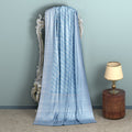 Sky Blue Pure Silk Kanjeevaram Saree with Handwoven Diagonal Butti Pattern and Ornamental Border, 5.5 Meters with Blouse Piece, Originating from India-D22698 - Regal Fabrics