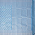 Sky Blue Pure Silk Kanjeevaram Saree with Handwoven Diagonal Butti Pattern and Ornamental Border, 5.5 Meters with Blouse Piece, Originating from India-D22698 - Regal Fabrics