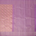Lilac and Peach Pure Silk Kanjeevaram Saree with Handwoven Chevron Motif and Contrast Pallu, 5.5 Meters with Blouse Piece, Originating from India-D22699