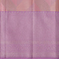 Lilac and Peach Pure Silk Kanjeevaram Saree with Handwoven Chevron Motif and Contrast Pallu, 5.5 Meters with Blouse Piece, Originating from India-D22699