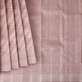 Blush Pink Pure Silk Kanjeevaram Saree with Handwoven Diagonal Butti Pattern and Ornamental Border, 5.5 Meters with Blouse Piece, Originating from India-D22701 - Regal Fabrics