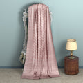 Blush Pink Pure Silk Kanjeevaram Saree with Handwoven Diagonal Butti Pattern and Ornamental Border, 5.5 Meters with Blouse Piece, Originating from India-D22701 - Regal Fabrics
