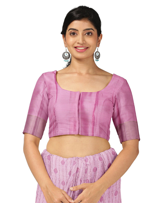 Rose Pink Pure Tissue Silk Kanjeevaram Saree with Handwoven Circular Butti Design and Chevron Pattern Border, 5.5 Meters with Blouse Piece, Originating from India-D22708 - Regal Fabrics