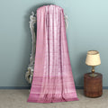 Rose Pink Pure Tissue Silk Kanjeevaram Saree with Handwoven Circular Butti Design and Chevron Pattern Border, 5.5 Meters with Blouse Piece, Originating from India-D22708 - Regal Fabrics