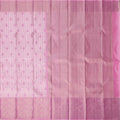 Rose Pink Pure Tissue Silk Kanjeevaram Saree with Handwoven Circular Butti Design and Chevron Pattern Border, 5.5 Meters with Blouse Piece, Originating from India-D22708 - Regal Fabrics
