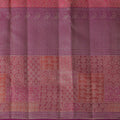 Reddish Pink Pure Tissue Silk Kanjeevaram Saree with Handwoven Zari Grid Design and Traditional Contrast Border, 5.5 Meters with Blouse Piece, Originating from India-D22712 - Regal Fabrics