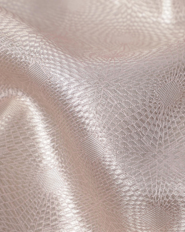 Smokey Grey and Dusty Rose Plain Woven Pure Silk Kanjeevaram Saree with Subtle Stripes, 5.5 Meters with Blouse Piece, Handwoven from India-D22725 - Regal Fabrics