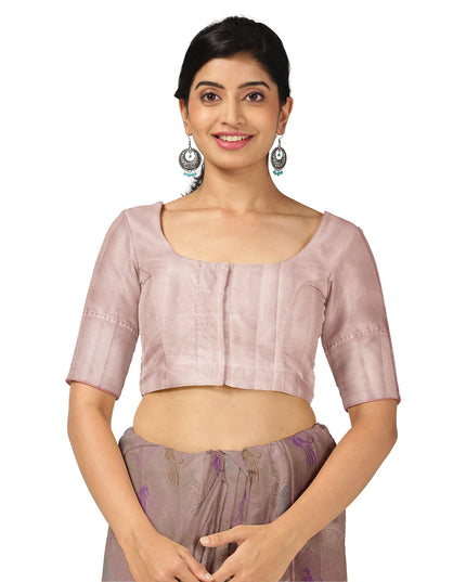 ساري كانجيفارام من الحرير الخالص من داستي روز زاري، منسوج يدويًا من الهند، بطول 5.5 متر مع قطعة بلوزة - D22735