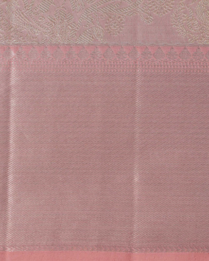 ساري كانجيفارام من الحرير الخالص من داستي روز زاري، منسوج يدويًا من الهند، بطول 5.5 متر مع قطعة بلوزة - D22735