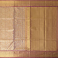 Golden Floral Zari Brocade Pure Silk Kanjeevaram Saree, 5.5 Meters with Blouse Piece, Handwoven from India-D22740