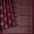 Maroon Circular Zari Butta Pure Soft Silk Saree, 5.5 Meters with Blouse Piece, Handwoven from India-D22742