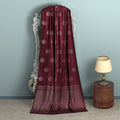 Maroon Circular Zari Butta Pure Soft Silk Saree, 5.5 Meters with Blouse Piece, Handwoven from India-D22742