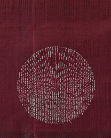Maroon Circular Zari Butta Pure Soft Silk Saree, 5.5 Meters with Blouse Piece, Handwoven from India-D22742