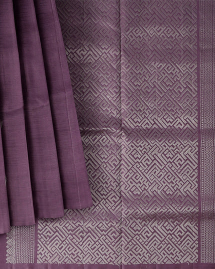 Purple Circular Zari Butta Pure Soft Silk Saree, 5.5 Meters with Blouse Piece, Handwoven from India-D22743