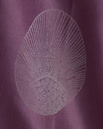 Purple Circular Zari Butta Pure Soft Silk Saree, 5.5 Meters with Blouse Piece, Handwoven from India-D22743