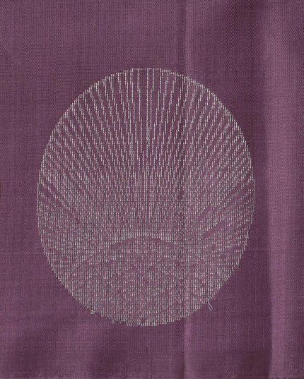 Purple Circular Zari Butta Pure Soft Silk Saree, 5.5 Meters with Blouse Piece, Handwoven from India-D22743