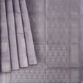 Lavender Silver Zari Butta Weave Pure Soft Silk Saree, 5.5 Meters with Blouse, Handwoven from India-D22746
