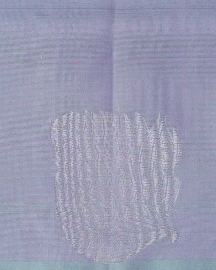 ساري حرير ناعم نقي من قماش زاري أزرق أرجواني فضي مزهر، بطول 5.5 متر مع بلوزة، منسوج يدويًا، الهند - D22747