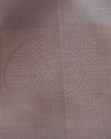 ساري حرير ناعم منقوش بنقشة مربعات نحاسية بلون داستي روز، بطول 5.5 متر مع بلوزة، منسوج يدويًا، من الهند - D22748