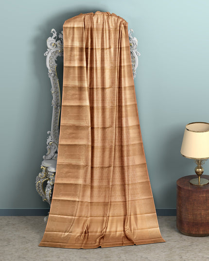 Golden Peach Self Zari Circle Motif Kanjeevaram Pure Silk Bridal Saree, Subtle Checked Weave and Lustrous Finish, 110 cm Width, Made in India-D22760