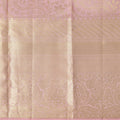 Blush Pink and Gold Subtle Zari Checked Kanjeevaram Pure Silk Bridal Saree, Minimalist Design with Soft Contrast Border, 110 cm Width, Made in India-D22769 - Regal Fabrics
