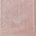 Dusty Rose and Silver Zari Woven Butta Kanjeevaram Pure Silk Bridal Saree, Temple Border with Subtle Motif Pallu, 110 cm Width, Made in India-D22774