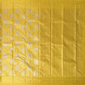 Sunflower Yellow Gold and Silver Floral Brocade Kanjeevaram Pure Silk Bridal Saree, All-Over Zari Weave with Classic Border, 110 cm Width, Made in India-D22775