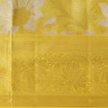 Sunflower Yellow Gold and Silver Floral Brocade Kanjeevaram Pure Silk Bridal Saree, All-Over Zari Weave with Classic Border, 110 cm Width, Made in India-D22775