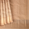 Champagne Beige Self Zari Woven Kanjeevaram Pure Silk Bridal Saree, Traditional Border with Ornamental Pallu, 110 cm Width, Made in India-D22776
