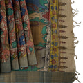 Burnt Sienna Tussar Silk Pen Kalamkari Saree with Handpainted Mythological Motifs, Width 110 Cms, Origin: Sri Kalahasthi, India, 5.5 Mtrs with Blouse Piece-D22857