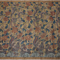 Terracotta Tussar Silk Pen Kalamkari Saree with Handpainted Mythological Art, Width 110 Cms, Origin: Sri Kalahasthi, India, 5.5 Mtrs with Blouse Piece-D22858