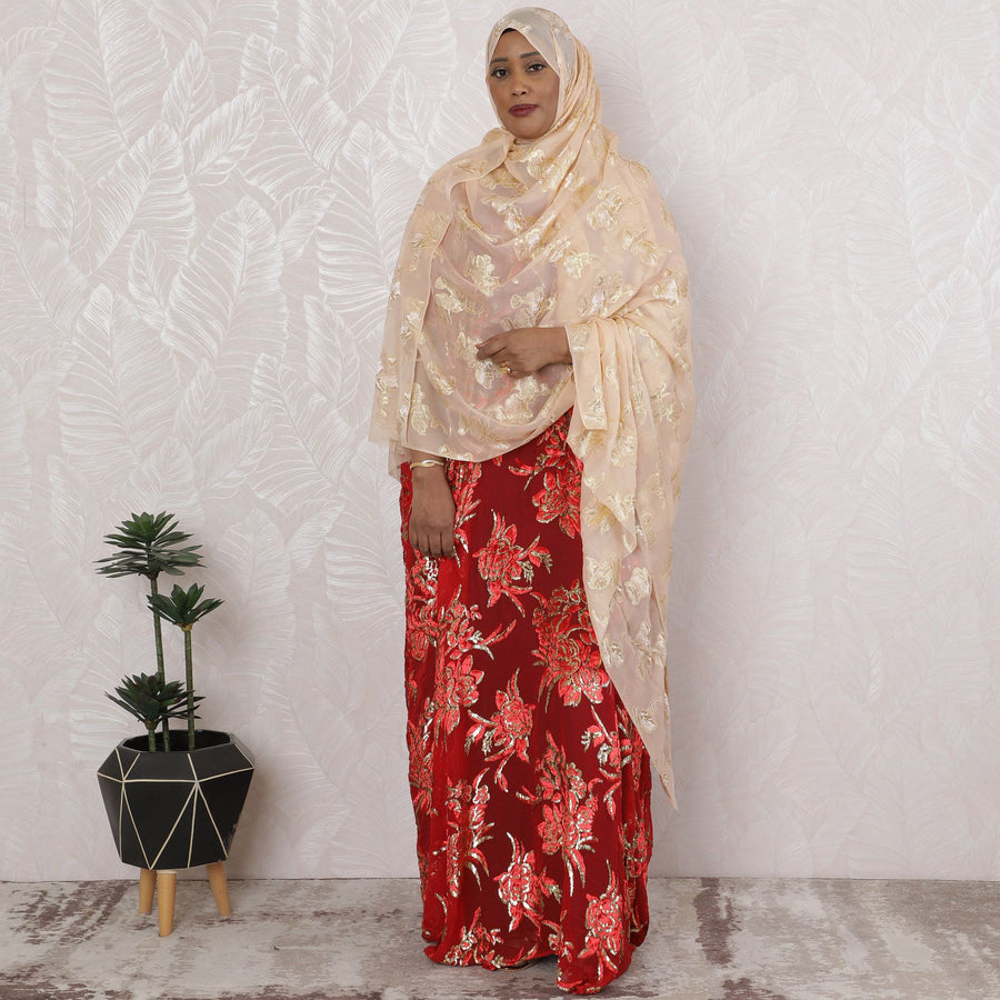 Creamy Opulence Gold-Leaf Silk Chiffon Garbasaar Fabric, 110 cm Wide – South Korean Luxe Textile-Piece of 2.0 Mtrs-D18665