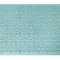 Aqua Elegance Embroidered Cotton Lawn Fabric - Tranquil Blue with White Florals, 110cm Width-D18753