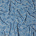 Sapphire Dreams Embroidered Cotton Lawn Fabric - Rich Blue with Silver Motifs, 110cm Width-D18757