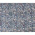 Mystical Winter Cotton Lawn Fabric - Slate Blue with Red & Cream Folklore Patterns, 110cm Width-D18760 - Regal Fabrics