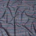 Global Tapestry Printed Cotton Lawn Fabric - Indigo and Red Geometric Stripes, 110cm Width-D18761 - Regal Fabrics