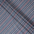 Global Tapestry Printed Cotton Lawn Fabric - Indigo and Red Geometric Stripes, 110cm Width-D18761 - Regal Fabrics