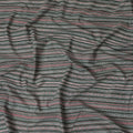 Tribal Echoes Cotton Lawn Fabric - Charcoal with Intricate Red and White Patterns, 110cm Width-D18765