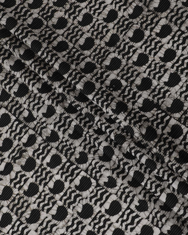 Monochrome Medley Cotton Lawn Fabric - Abstract Black & White Print, 110cm Width-D18766