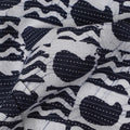 Abstract Nautical Cotton Lawn Fabric - Wavy Black & White Stripes, 110cm Width-D18767