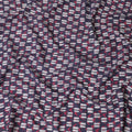 Dynamic Dashes Cotton Lawn Fabric - Navy, Red, and White Streaked Pattern, 110cm Width-D18769