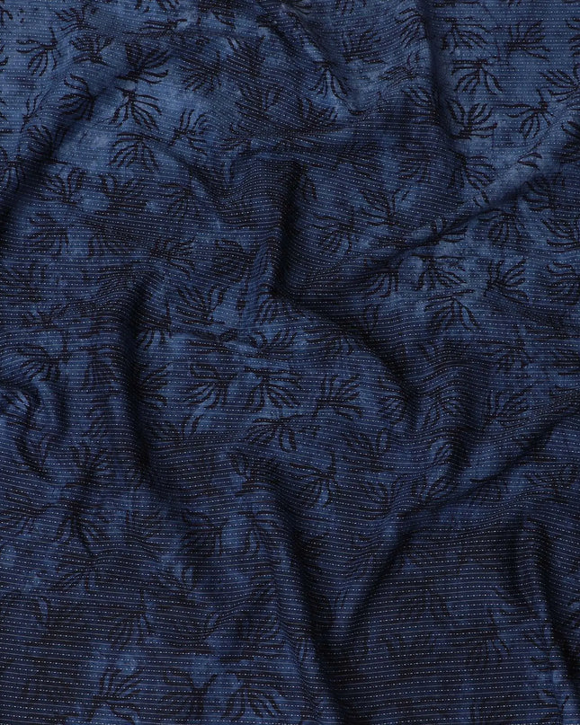 Midnight Flora Cotton Lawn Fabric - Deep Navy with Subtle Botanical Imprints, 110cm Width-D18770 Regal Fabrics