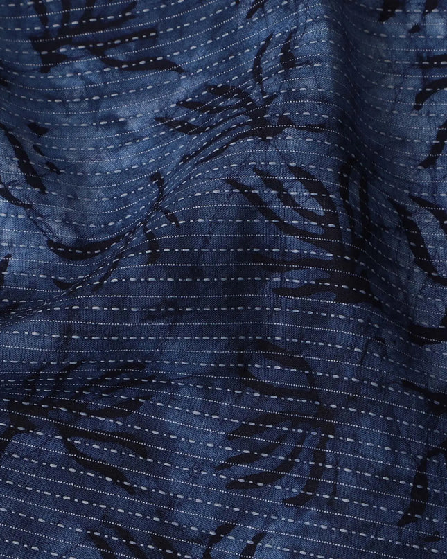 Midnight Flora Cotton Lawn Fabric - Deep Navy with Subtle Botanical Imprints, 110cm Width-D18770 Regal Fabrics