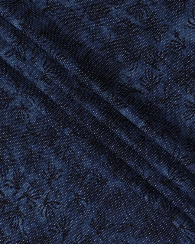 Midnight Flora Cotton Lawn Fabric - Deep Navy with Subtle Botanical Imprints, 110cm Width-D18770 Regal Fabrics