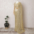 Golden Glamour French Metallic Chantilly Lace Saree with Exquisite Stone Work, 110cm Wide - 5.5m Piece-D18852 - Regal Fabrics