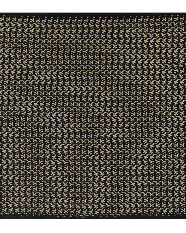 قماش قطني مطرز كلاسيكي باللونين الأبنوسي والذهبي، بعرض 110 سم - متاح بالمتر-D18866