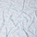 Icy Blossom Embroidered Cotton Voile Fabric, 110cm Wide - By the Meter from India-D18868