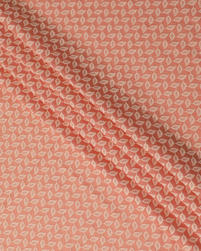 قماش قطني مطرز بزخارف أوراق المرجان، بعرض 110 سم - حصريًا بالمتر من الهند-D18871